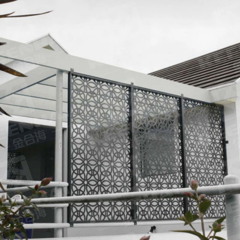 Tela padrão esculpida em alumínio, painel divisório externo